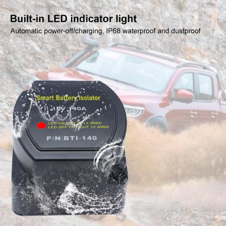 12V 140A รถ Yacht RV สมาร์ท Dual แบตเตอรี่ ตัวควบคุมการแยกพร้อมรีเลย์, with Relay