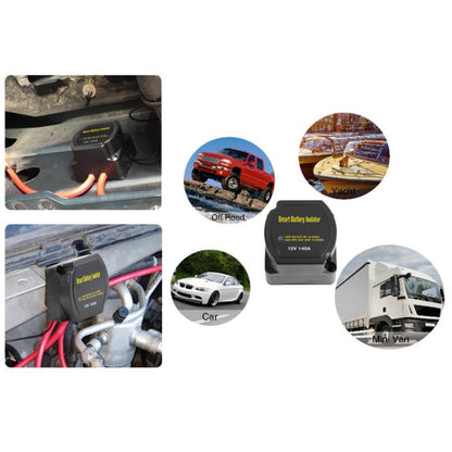 12V 140A รถ Yacht RV สมาร์ท Dual แบตเตอรี่ ตัวควบคุมการแยกพร้อมรีเลย์, with Relay