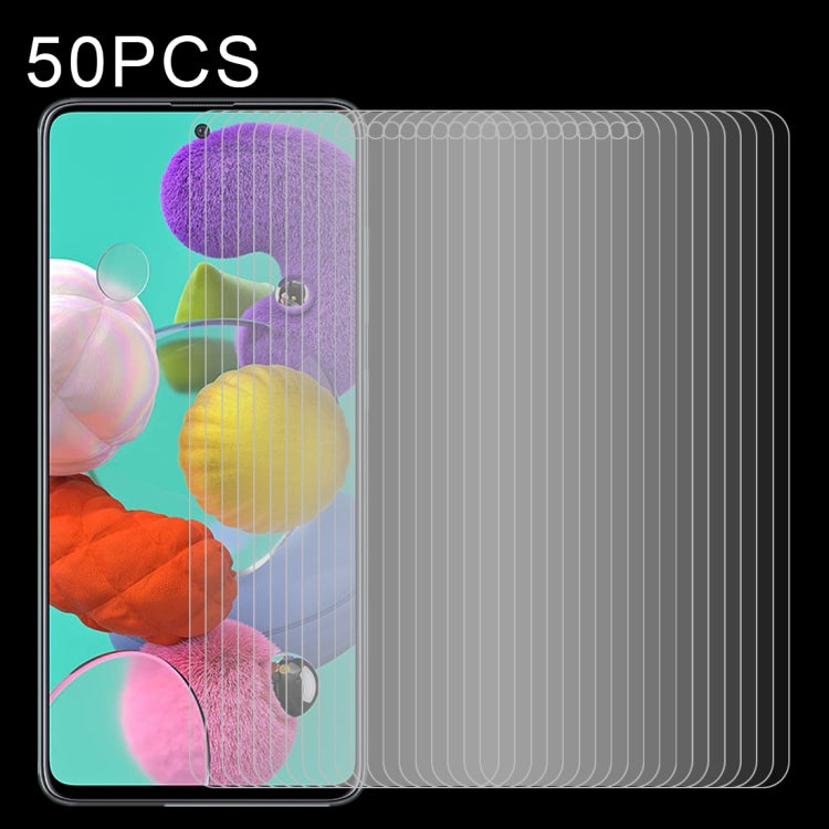 50 PCS 0.26mm 9H ความแข็งพื้นผิว 2.5D กระจกนิรภัยป้องกันการระเบิดฟิล์มไม่เต็มหน้าจอ, For Galaxy A11 (50 PCS), For Galaxy A21 (50 PCS), For Galaxy A51 (50 PCS), For Galaxy M54 / A71 / A71s 5G UW / C55 (50 PCS), For Galaxy A91  (50 PCS), For Galaxy M31  ...