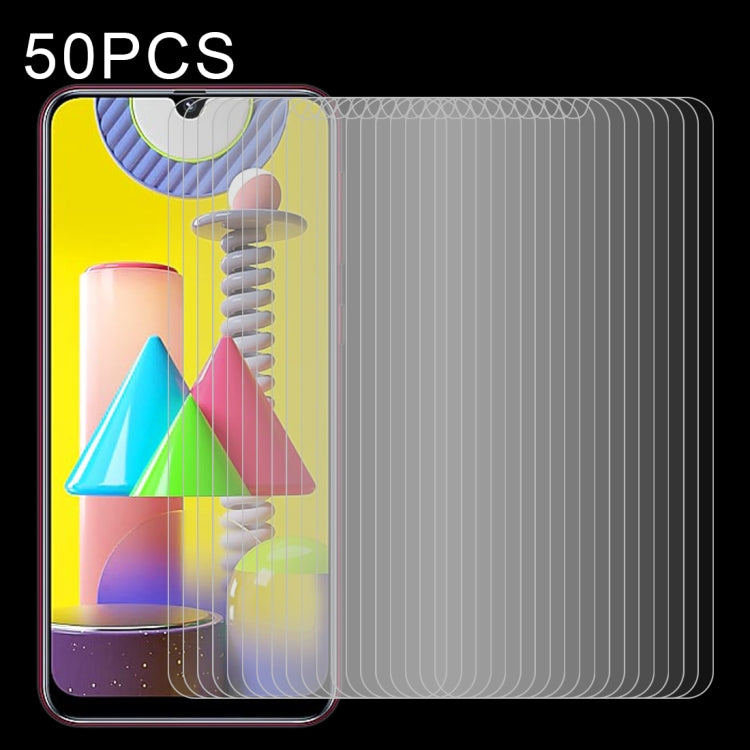 50 PCS 0.26mm 9H ความแข็งพื้นผิว 2.5D กระจกนิรภัยป้องกันการระเบิดฟิล์มไม่เต็มหน้าจอ, For Galaxy A11 (50 PCS), For Galaxy A21 (50 PCS), For Galaxy A51 (50 PCS), For Galaxy M54 / A71 / A71s 5G UW / C55 (50 PCS), For Galaxy A91  (50 PCS), For Galaxy M31  ...
