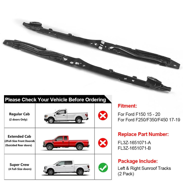 สำหรับ Ford F-150 2015-2020 / F-250 2017-2019 ซันรูฟ TRACK ชุดซ่อมชุด, Sunroof Track Assembly