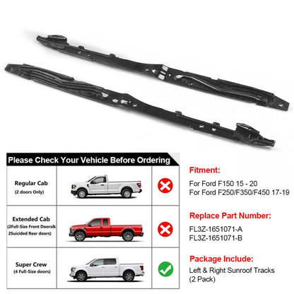 สำหรับ Ford F-150 2015-2020 / F-250 2017-2019 ซันรูฟ TRACK ชุดซ่อมชุด, Sunroof Track Assembly
