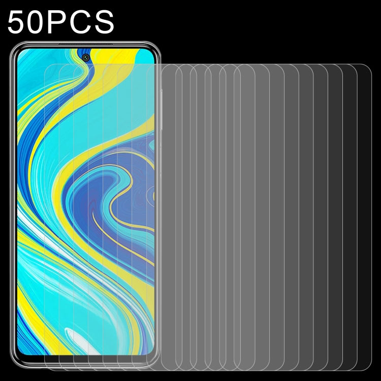 50 PCS 0.26mm 9H ความแข็งพื้นผิว 2.5D ฟิล์มกระจกนิรภัยป้องกันการระเบิดครึ่งหน้าจอ, For Xiaomi Redmi Note 9 Pro, For Xiaomi Redmi Note 9 Pro Max, For Xiaomi Redmi K30, For Xiaomi MI 10 (50 PCS), For Xiaomi MI 10 Pro (50 PCS), For Xiaomi Redmi Note 9s