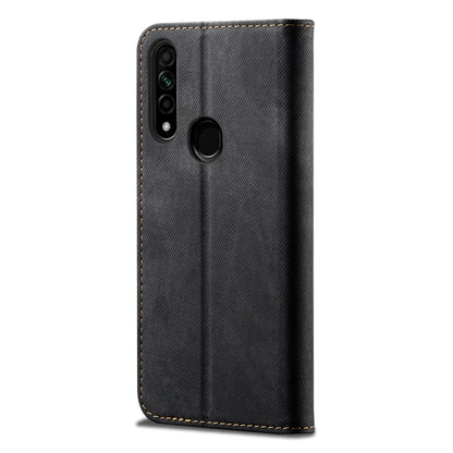ซองหนังพลิกแนวนอนสไตล์เนื้อยีนส์พร้อมตัวยึดและช่องเสียบการ์ดและกระเป๋าสตางค์, For OPPO A8 / A31 (2020), For OPPO A91 / F15 / Reno 3, For OPPO Find X2, For OPPO Find X2 Pro, For OPPO Realme X50, For OPPO Realme X50 Pro, For OPPO Realme 6 Pro            ...