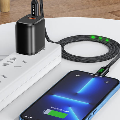 awei CL-123L 1 ม. USB-C / Type-C ถึง 8Pin ข้อมูลจอแสดงผลดิจิตอลสายชาร์จเร็ว, CL-123L