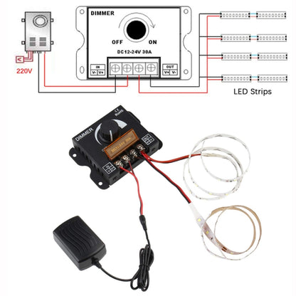 LED Controller Knob Hand Dimmer พร้อมชุดขั้วต่อ