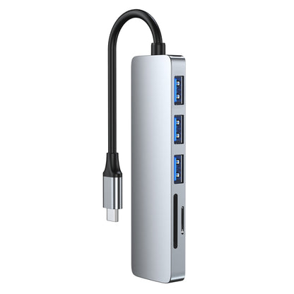 อะแดปเตอร์ฮับ USB-C / Type-C ถึง USB Docking Station HUB แบบ 6-in-1, 6 in 1