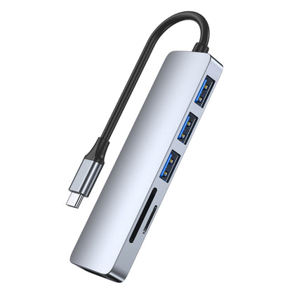 อะแดปเตอร์ฮับ USB-C / Type-C ถึง USB Docking Station HUB แบบ 6-in-1, 6 in 1