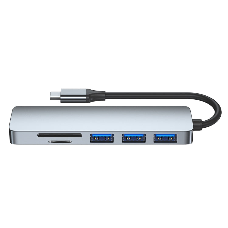 อะแดปเตอร์ฮับ USB-C / Type-C ถึง USB Docking Station HUB แบบ 6-in-1, 6 in 1
