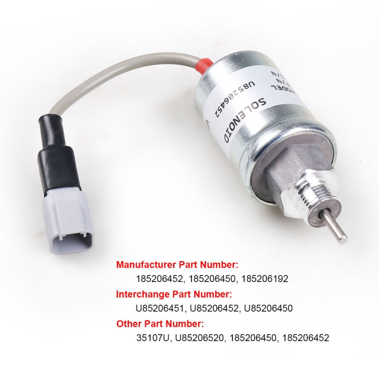 สำหรับ Perkins 8000 Excavator Flameout โซลินอยด์วาล์ว U85206451, U85206451