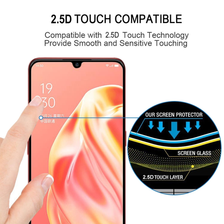 9H Surface Hardness 2.5D Full Glue ฟิล์มกระจกนิรภัยเต็มจอ, For OPPO A91, For Xiaomi Redmi Note 9 Pro, For Xiaomi Redmi Note 9 Pro Max, For Xiaomi Redmi K30 Pro