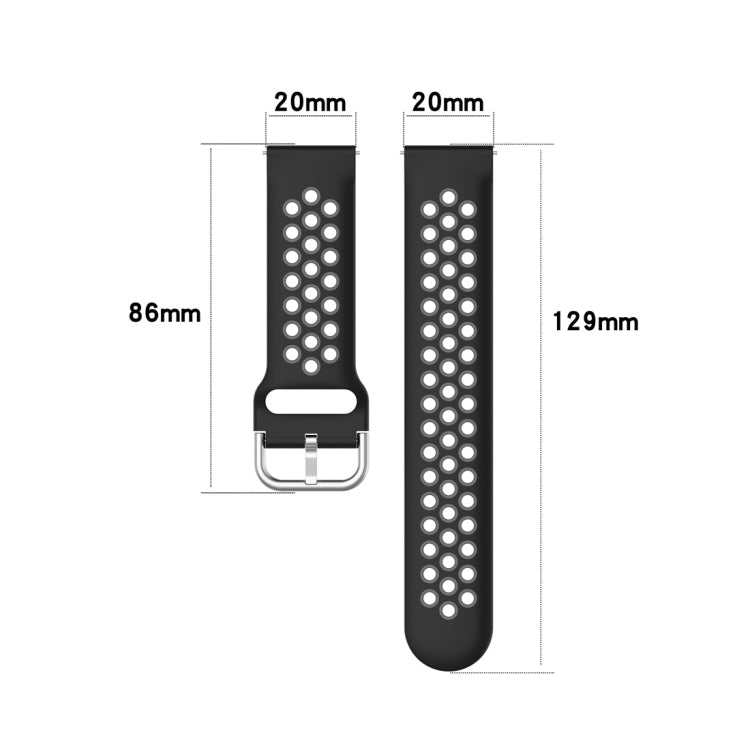 สายนาฬิกาข้อมือสายคล้องข้อมือกีฬาสองสีขนาด 20 มม, For Huawei Watch GT2 42MM, For Galaxy Watch Active2 / Active