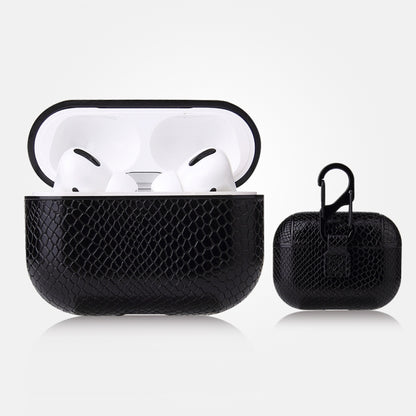 เคสหนัง PU ป้องกันการตกจากหนังงูพร้อมคาราบิเนอร์, For AirPods Pro, For AirPods 1 & 2