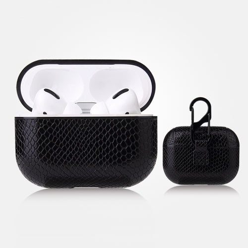เคสหนัง PU ป้องกันการตกจากหนังงูพร้อมคาราบิเนอร์, For AirPods Pro, For AirPods 1 & 2