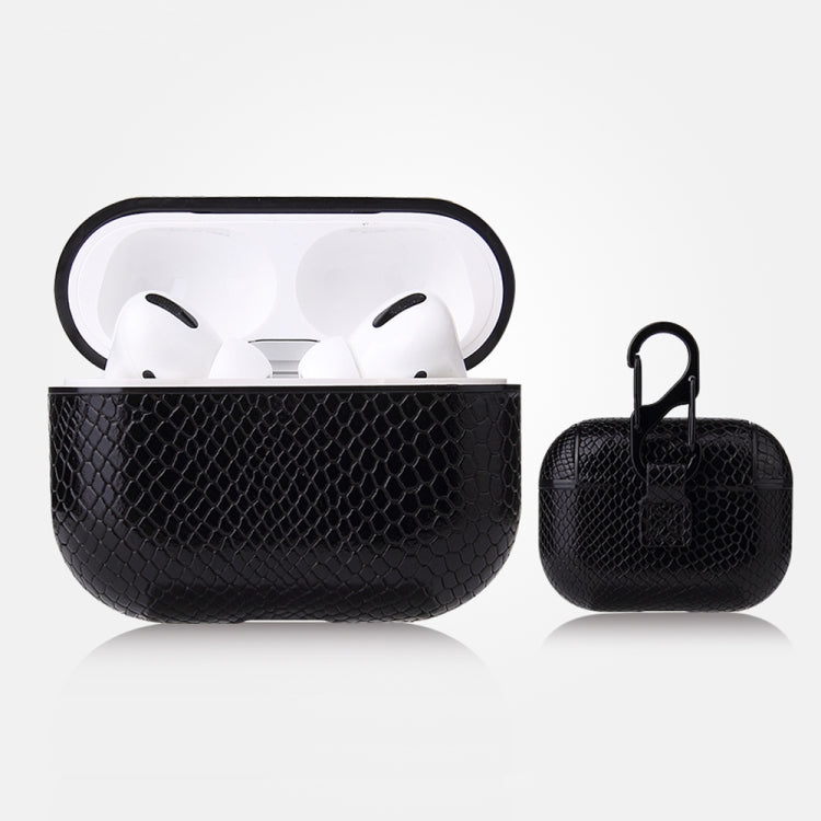 เคสหนัง PU ป้องกันการตกจากหนังงูพร้อมคาราบิเนอร์, For AirPods Pro, For AirPods 1 & 2