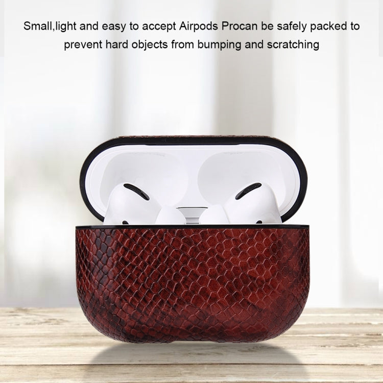 เคสหนัง PU ป้องกันการตกจากหนังงูพร้อมคาราบิเนอร์, For AirPods Pro, For AirPods 1 & 2