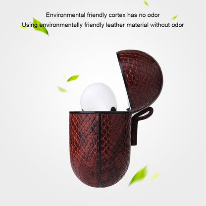 เคสหนัง PU ป้องกันการตกจากหนังงูพร้อมคาราบิเนอร์, For AirPods Pro, For AirPods 1 & 2
