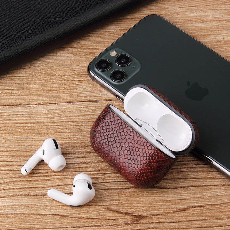 เคสหนัง PU ป้องกันการตกจากหนังงูพร้อมคาราบิเนอร์, For AirPods Pro, For AirPods 1 & 2