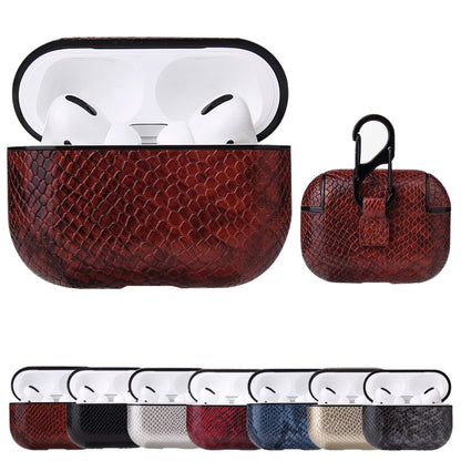 เคสหนัง PU ป้องกันการตกจากหนังงูพร้อมคาราบิเนอร์, For AirPods Pro, For AirPods 1 & 2