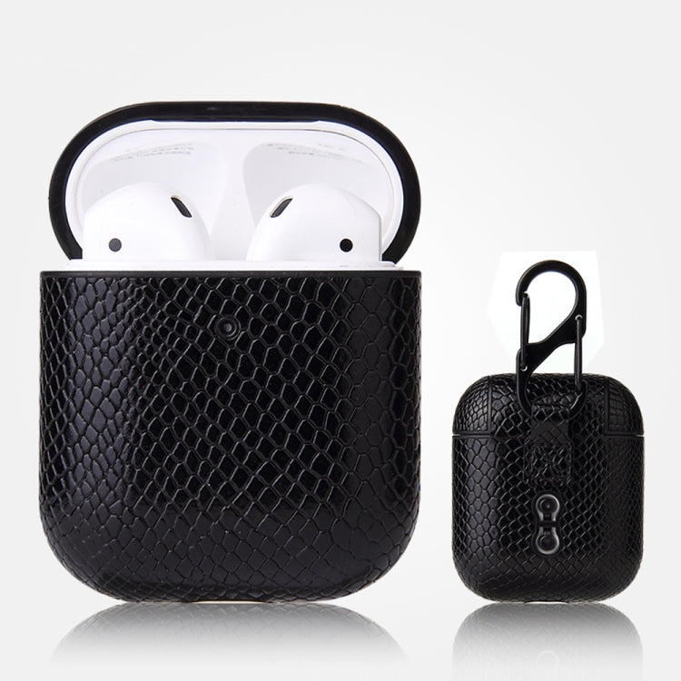 เคสหนัง PU ป้องกันการตกจากหนังงูพร้อมคาราบิเนอร์, For AirPods Pro, For AirPods 1 & 2
