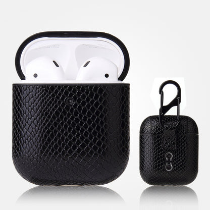 เคสหนัง PU ป้องกันการตกจากหนังงูพร้อมคาราบิเนอร์, For AirPods Pro, For AirPods 1 & 2