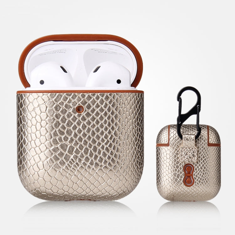 เคสหนัง PU ป้องกันการตกจากหนังงูพร้อมคาราบิเนอร์, For AirPods Pro, For AirPods 1 & 2