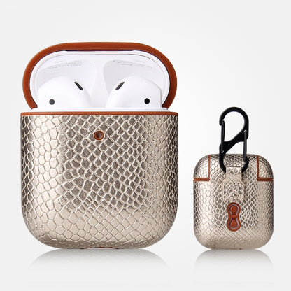 เคสหนัง PU ป้องกันการตกจากหนังงูพร้อมคาราบิเนอร์, For AirPods Pro, For AirPods 1 & 2