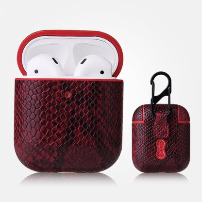 เคสหนัง PU ป้องกันการตกจากหนังงูพร้อมคาราบิเนอร์, For AirPods Pro, For AirPods 1 & 2