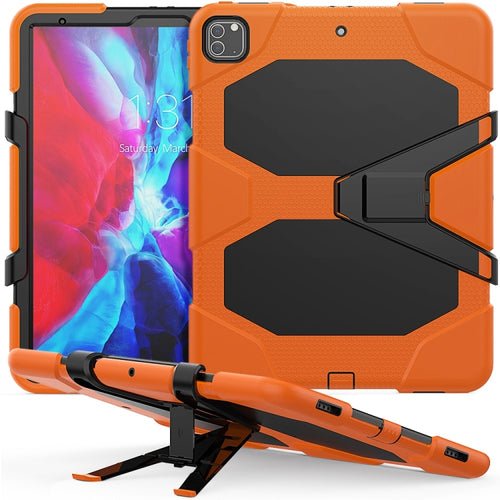 สำหรับ iPad Pro 12.9 นิ้ว (2020) เคสซิลิโคนกันกระแทกสีสันสดใส + PC พร้อมตัวยึดและสายสะพายไหล่และสายคล้องมือและช่องเสียบปากกา, For iPad Pro 12.9 inch (2020)