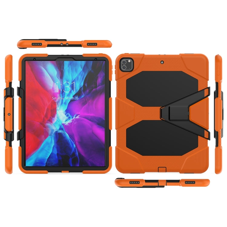 สำหรับ iPad Pro 12.9 นิ้ว (2020) เคสซิลิโคนกันกระแทกสีสันสดใส + PC พร้อมตัวยึดและสายสะพายไหล่และสายคล้องมือและช่องเสียบปากกา, For iPad Pro 12.9 inch (2020)