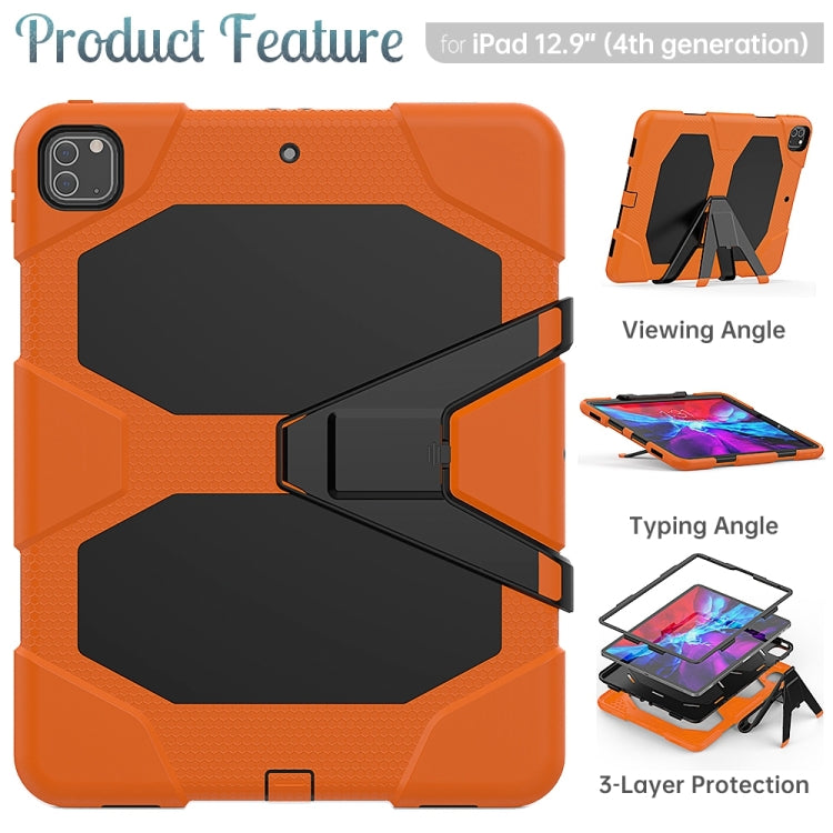 สำหรับ iPad Pro 12.9 นิ้ว (2020) เคสซิลิโคนกันกระแทกสีสันสดใส + PC พร้อมตัวยึดและสายสะพายไหล่และสายคล้องมือและช่องเสียบปากกา, For iPad Pro 12.9 inch (2020)