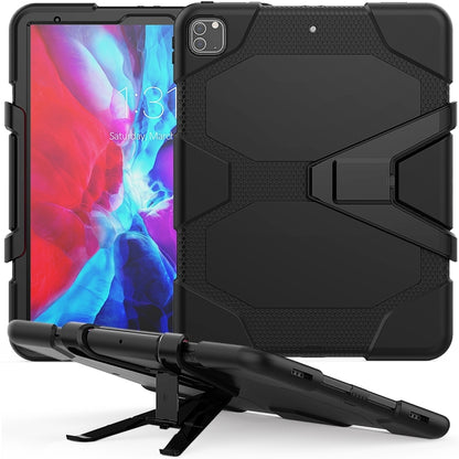 สำหรับ iPad Pro 12.9 นิ้ว (2020) เคสซิลิโคนกันกระแทกสีสันสดใส + PC พร้อมตัวยึดและสายสะพายไหล่และสายคล้องมือและช่องเสียบปากกา, For iPad Pro 12.9 inch (2020)