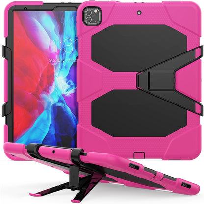 สำหรับ iPad Pro 12.9 นิ้ว (2020) เคสซิลิโคนกันกระแทกสีสันสดใส + PC พร้อมตัวยึดและสายสะพายไหล่และสายคล้องมือและช่องเสียบปากกา, For iPad Pro 12.9 inch (2020)