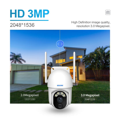 ESCAM QF103 3MP Cloud Storage PT WIFI PIR Alarm IP กล้อง พร้อมแผงโซลาร์เซลล์ แบตเตอรี่ รองรับ Night Vision สีเต็มรูปแบบและเสียงสองทาง, QF103