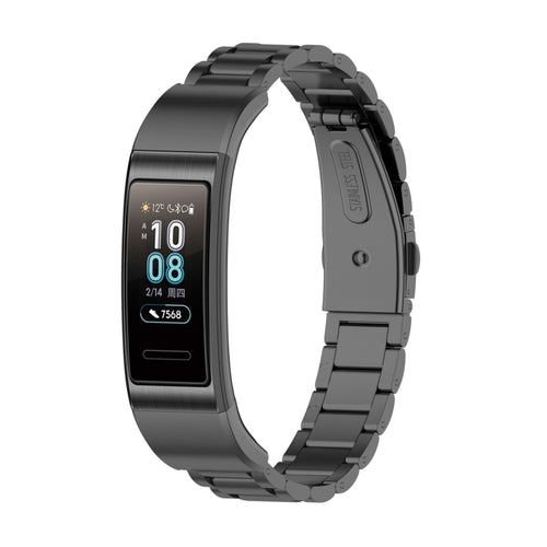 สำหรับ Huawei Band 4 Pro (TER-B29S) / Band 3 Pro (TER-B29) / Band 3 (TER-B09) สายนาฬิกาข้อมือเหล็กสามเม็ด, For Band 4 Pro