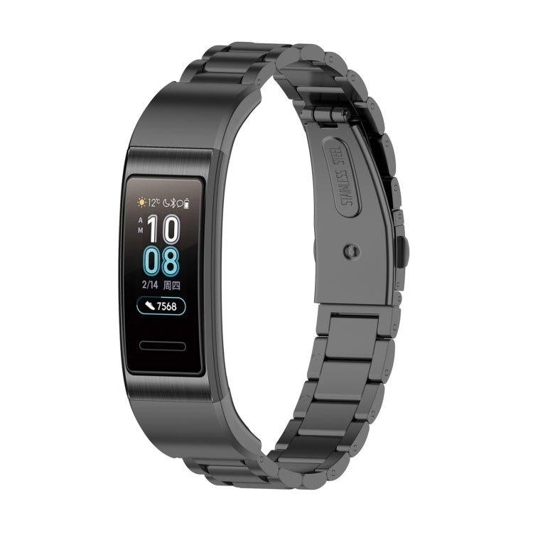 สำหรับ Huawei Band 4 Pro (TER-B29S) / Band 3 Pro (TER-B29) / Band 3 (TER-B09) สายนาฬิกาข้อมือเหล็กสามเม็ด, For Band 4 Pro