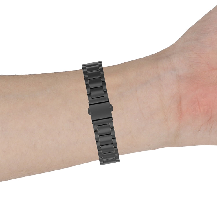 สำหรับ Huawei Band 4 Pro (TER-B29S) / Band 3 Pro (TER-B29) / Band 3 (TER-B09) สายนาฬิกาข้อมือเหล็กสามเม็ด, For Band 4 Pro