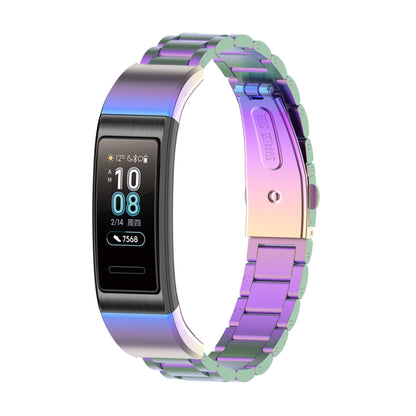 สำหรับ Huawei Band 4 Pro (TER-B29S) / Band 3 Pro (TER-B29) / Band 3 (TER-B09) สายนาฬิกาข้อมือเหล็กสามเม็ด, For Band 4 Pro