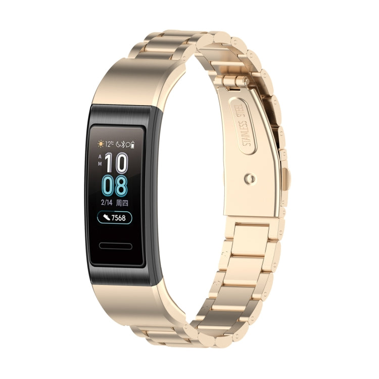 สำหรับ Huawei Band 4 Pro (TER-B29S) / Band 3 Pro (TER-B29) / Band 3 (TER-B09) สายนาฬิกาข้อมือเหล็กสามเม็ด, For Band 4 Pro