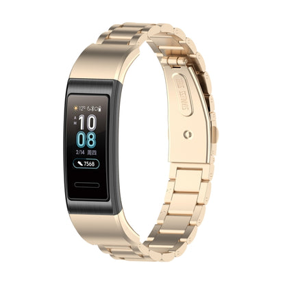 สำหรับ Huawei Band 4 Pro (TER-B29S) / Band 3 Pro (TER-B29) / Band 3 (TER-B09) สายนาฬิกาข้อมือเหล็กสามเม็ด, For Band 4 Pro