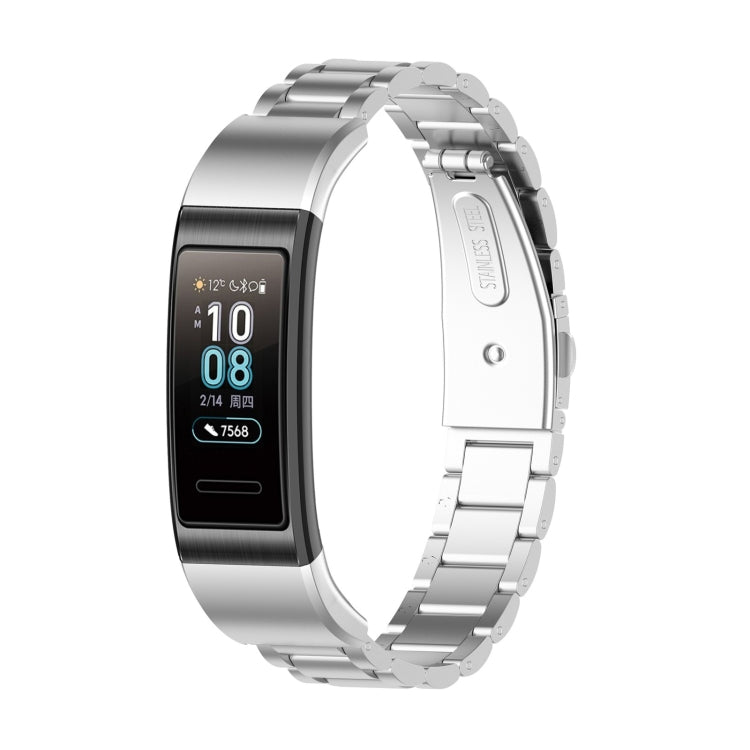 สำหรับ Huawei Band 4 Pro (TER-B29S) / Band 3 Pro (TER-B29) / Band 3 (TER-B09) สายนาฬิกาข้อมือเหล็กสามเม็ด, For Band 4 Pro