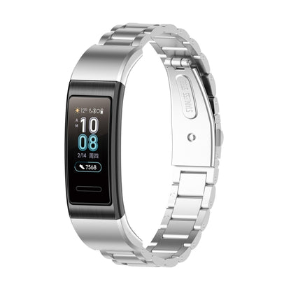 สำหรับ Huawei Band 4 Pro (TER-B29S) / Band 3 Pro (TER-B29) / Band 3 (TER-B09) สายนาฬิกาข้อมือเหล็กสามเม็ด, For Band 4 Pro