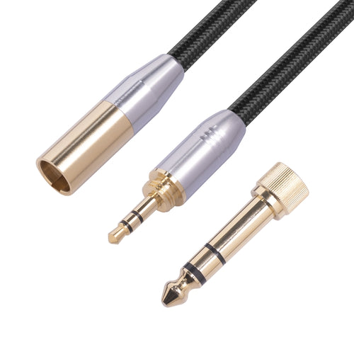 SB423M120-03 6.35 มม. + 3.5 มม. ชายกับมินิ XLR 3pin สายสัญญาณเสียงชาย, ความยาว: 30 ซม., 6.35mm+3.5mm to Mini XLR