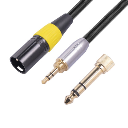 SB423K108-03 6.35 มม. + 3.5 มม. ชายกับสายสัญญาณเสียงชาย XLR 3pin ความยาว: 30 ซม., 6.35mm+3.5mm to XLR