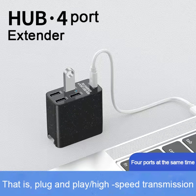 X83 65W เอาต์พุต USB-C / Type-C + 4 พอร์ต USB HUB PD Charger, US Plug, X83
