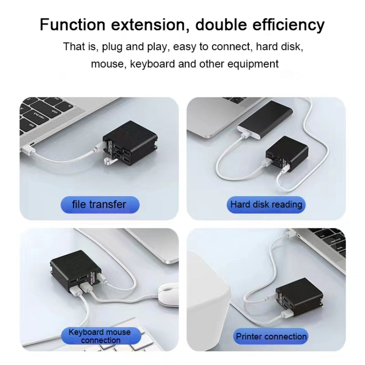 X83 65W เอาต์พุต USB-C / Type-C + 4 พอร์ต USB HUB PD Charger, US Plug, X83