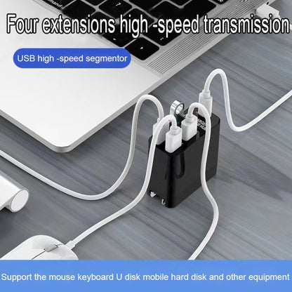 X83 65W เอาต์พุต USB-C / Type-C + 4 พอร์ต USB HUB PD Charger, US Plug, X83
