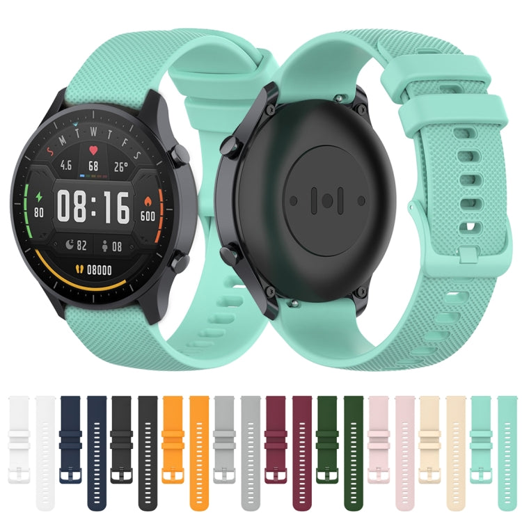 สำหรับ Xiaomi Watch Color 22mm Small Plaid Texture Silicone Wrist Strap Watchband, 22mm