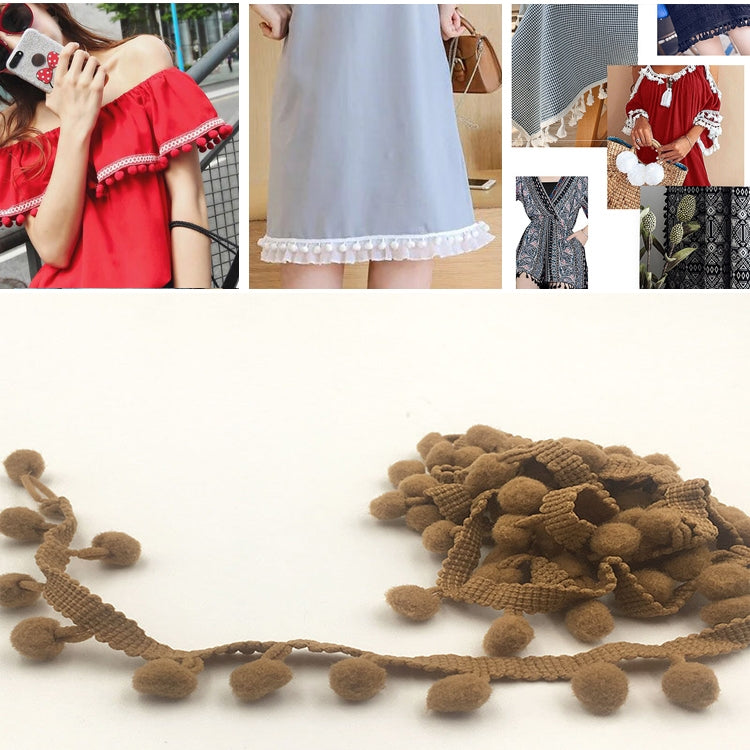 20 หลา Pompom ริบบิ้นลูกไม้ลูกขนตัดสำหรับงานฝีมือ DIY ผ้าม่านบ้านตกแต่งเสื้อผ้าอุปกรณ์เย็บผ้า, 1CM