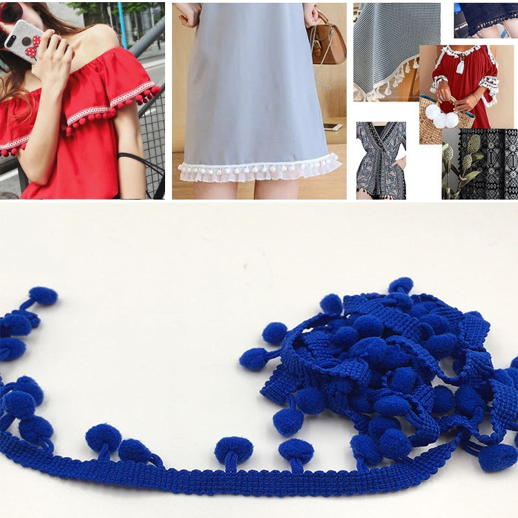 20 หลา Pompom ริบบิ้นลูกไม้ลูกขนตัดสำหรับงานฝีมือ DIY ผ้าม่านบ้านตกแต่งเสื้อผ้าอุปกรณ์เย็บผ้า, 1CM